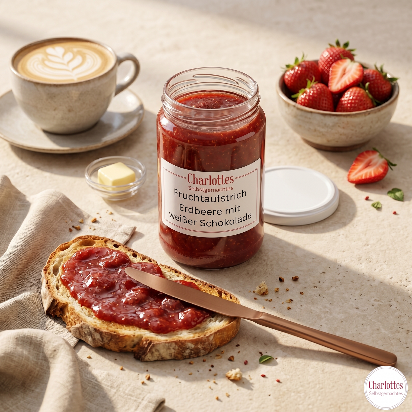 Mermelada de fresa con chocolate blanco