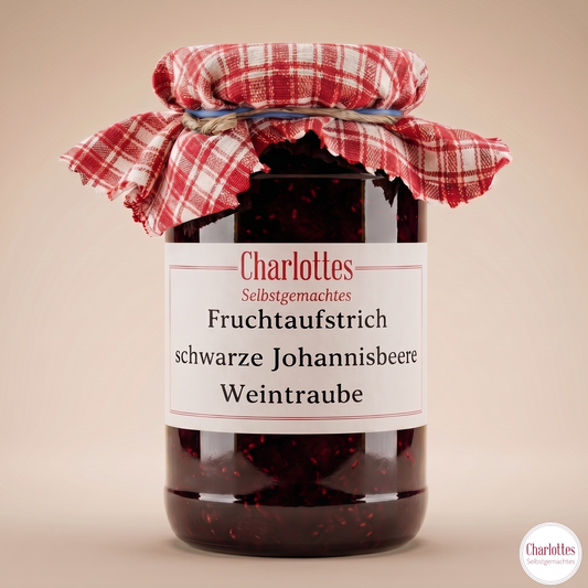 Fruchtaufstrich Schwarze Johannisbeere Weintraube
