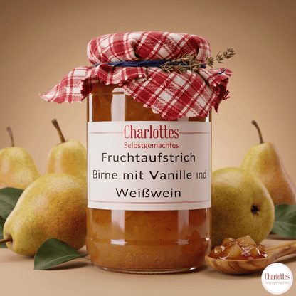 Fruchtaufstrich Birne mit Vanille und Weißwein