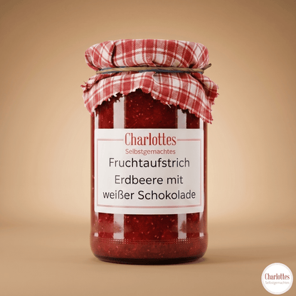 Fruchtaufstrich Erdbeere mit weißer Schokolade