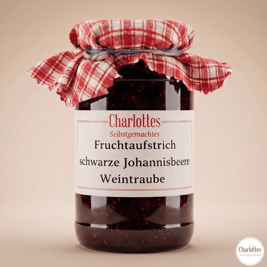 Fruchtaufstrich Schwarze Johannisbeere Weintraube