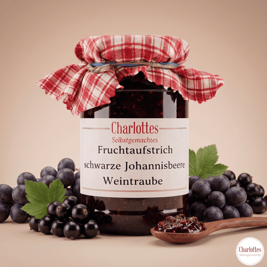 Fruchtaufstrich Schwarze Johannisbeere Weintraube
